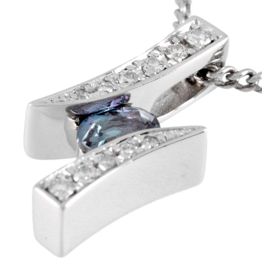 合成アレキサンドライト♦︎k18wgトップ ペンダントトップ アレキサンドライト 0.224ct K18WG 3.3g メレ