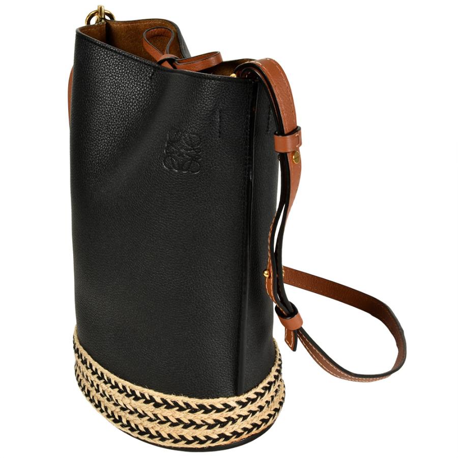 ロエベ LOEWE ゲートバケット ショルダーバッグ レザー ブラック