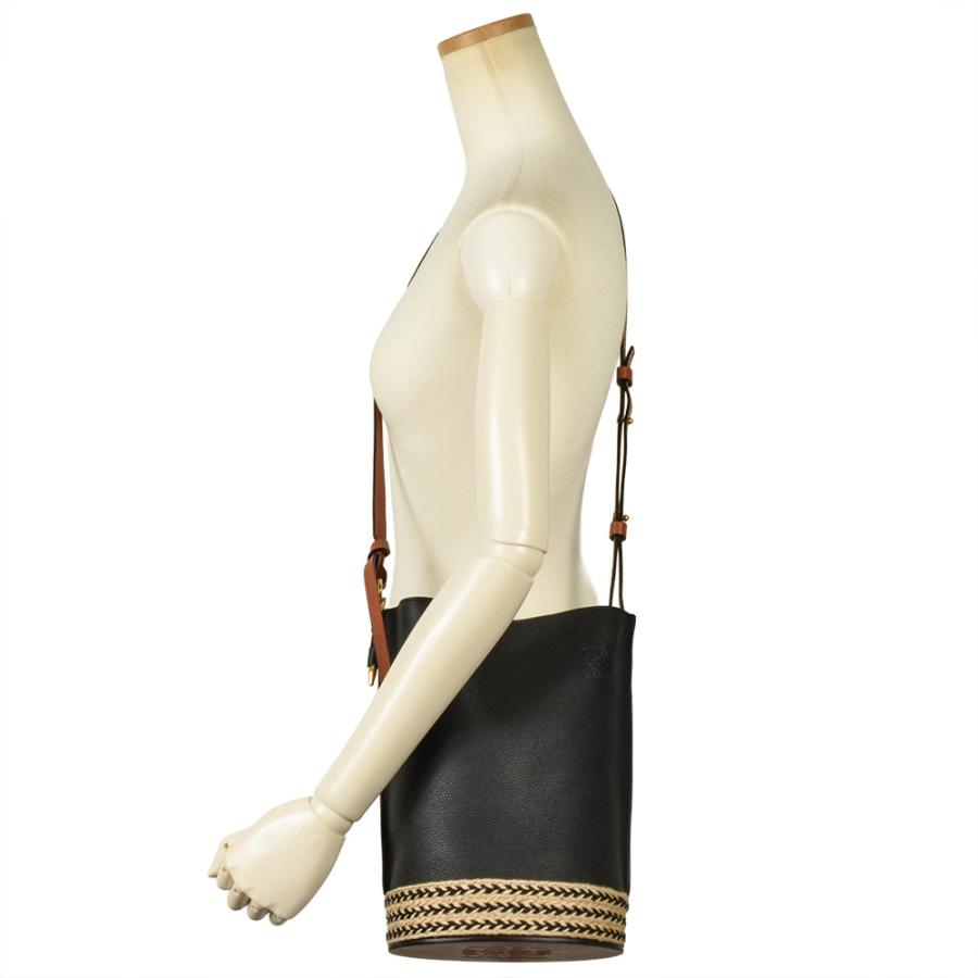 ロエベ LOEWE ゲートバケット ショルダーバッグ レザー ブラック