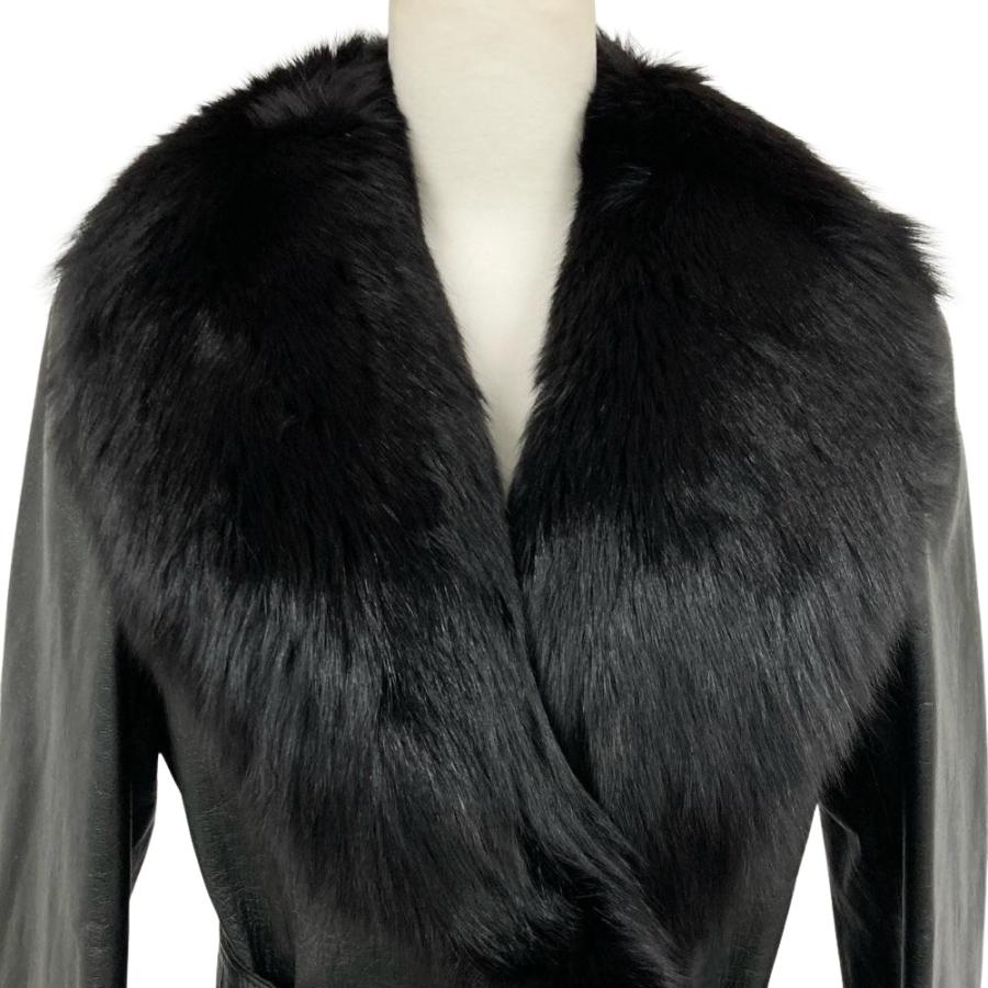 ロティニー ROTINY ロングコート レザー ブラック 9号 DAIMARU FUR