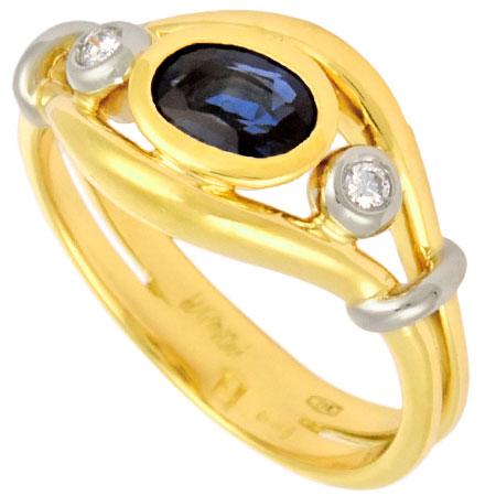 DAMIANI（ダミアーニ） サファイア ダイヤモンド リング #11 K18YG/WG 