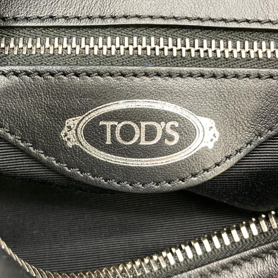 トッズ TOD'S D スタイリング ショルダーバッグ レザー シルバー金具