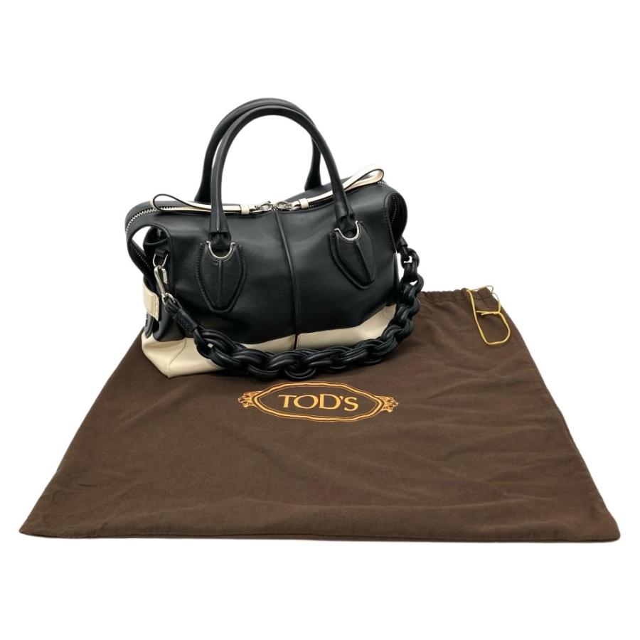 トッズ TOD'S D スタイリング ショルダーバッグ レザー シルバー金具