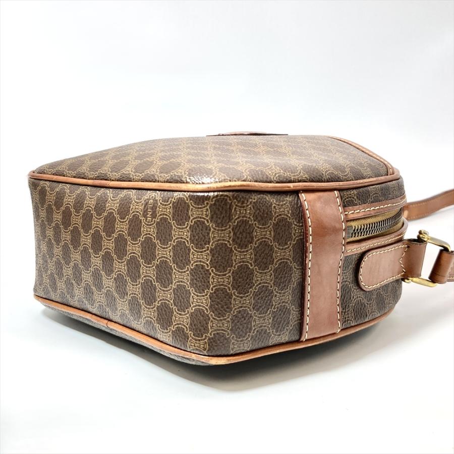 CELINE マカダム柄 ショルダーバッグ ブラウン CELINE（セリーヌ） マカダム柄 ショルダーバッグ レザー ブラウン