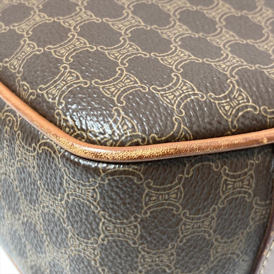 CELINE（セリーヌ） マカダム柄 ショルダーバッグ レザー ブラウン
