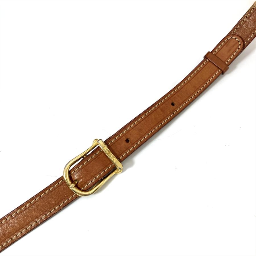 CELINE（セリーヌ） マカダム柄 ショルダーバッグ レザー ブラウン