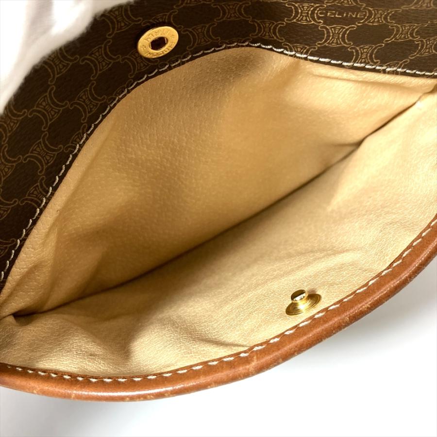 CELINE（セリーヌ） マカダム柄 ショルダーバッグ レザー ブラウン