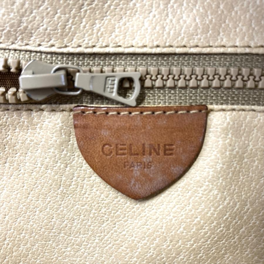 CELINE（セリーヌ） マカダム柄 ショルダーバッグ レザー ブラウン