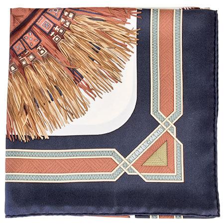 HERMES シルクスカーフ\"砂漠の革飾り\" HERMES エルメス カレ90 シルクスカーフ 砂漠の革飾り CUIRS DU
