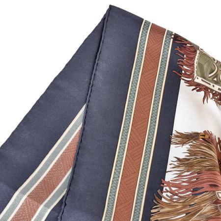 HERMES エルメス カレ90 シルクスカーフ 砂漠の革飾り CUIRS DU
