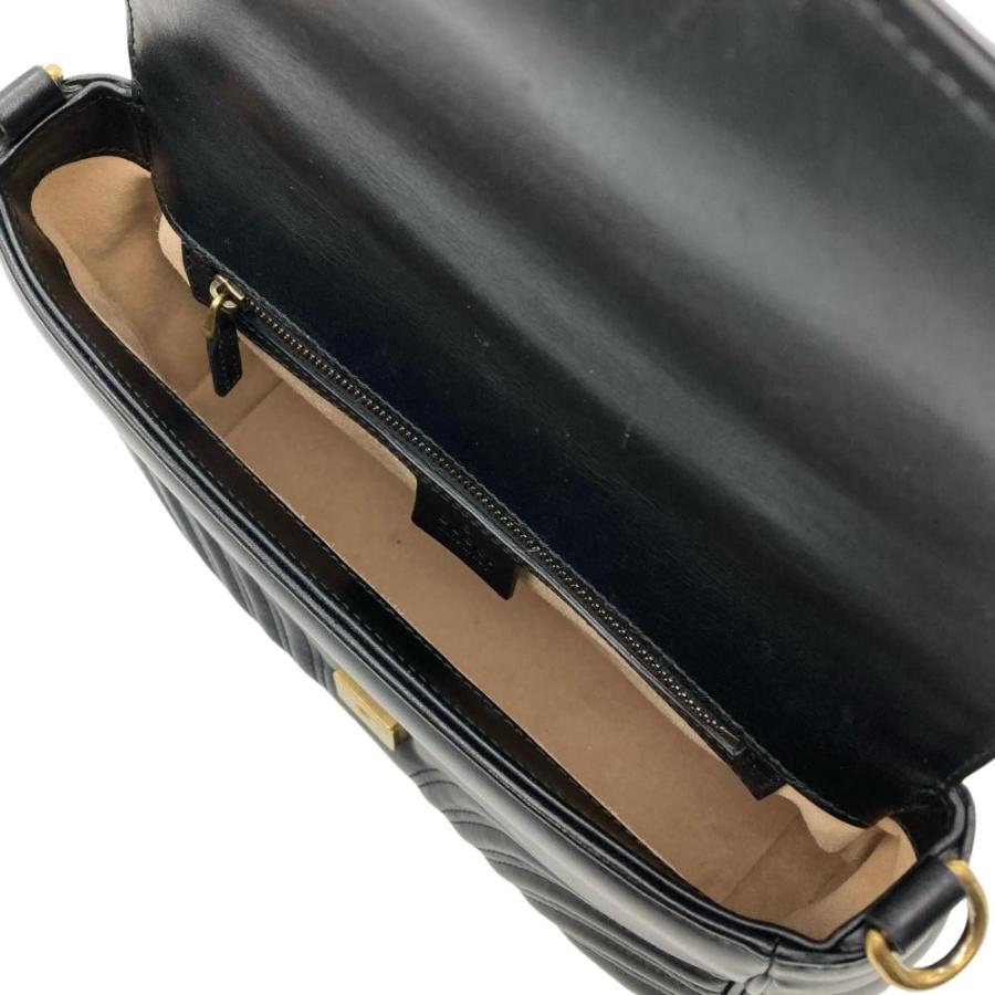 グッチ GUCCI GGマーモント ハンドバッグ ショルダーバッグ 2WAY レザー 498110 ブラック レディース【中古】 GG Marmont グッチ GUCCI GGマーモント ハンドバッグ ショルダーバッグ