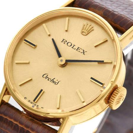 ROLEX（ロレックス） オーキッド 41番 YG×レザー レディース 手巻き 金