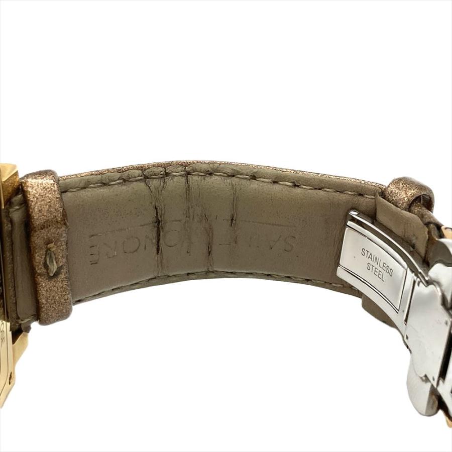 稼働品 SAINT HONORE サントノーレ 腕時計 シルバー文字盤 クォーツ SAINT HONORE/サントノーレ】 未使用 デポーズ 角 腕時計 ステンレス