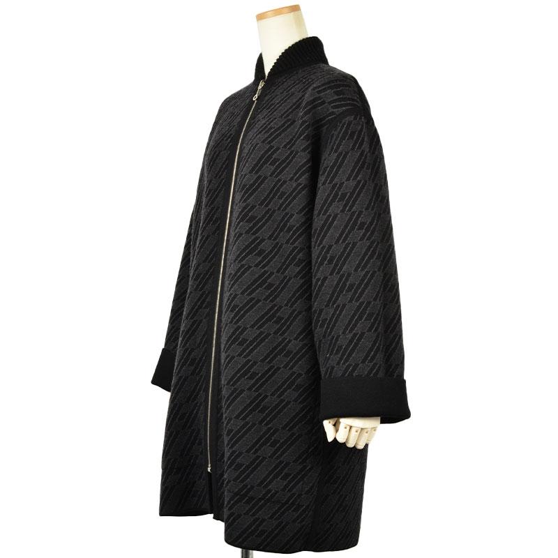 HERMES エルメス リバーシブル スカート ジップアップ カシミヤ混 ニット HERMES エルメス リバーシブル ジップアップ コート ニット