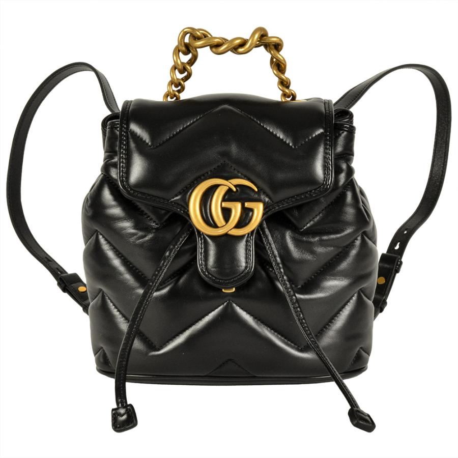 GUCCI（グッチ） GUCCI GGマーモント リュック レザー 777253 ブラック