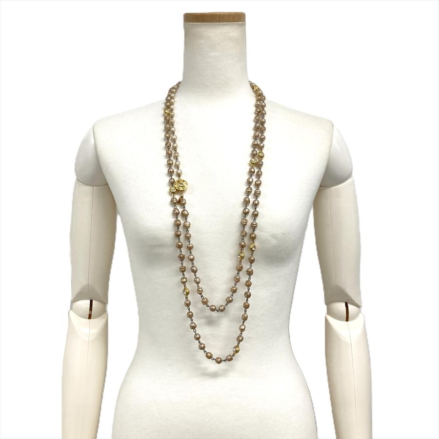 CHANEL フェイクパール　ヴィンテージ　ロングネックレス 99A 美品 CHANEL シャネル ヴィンテージ ロング ネックレス メタル フェイク