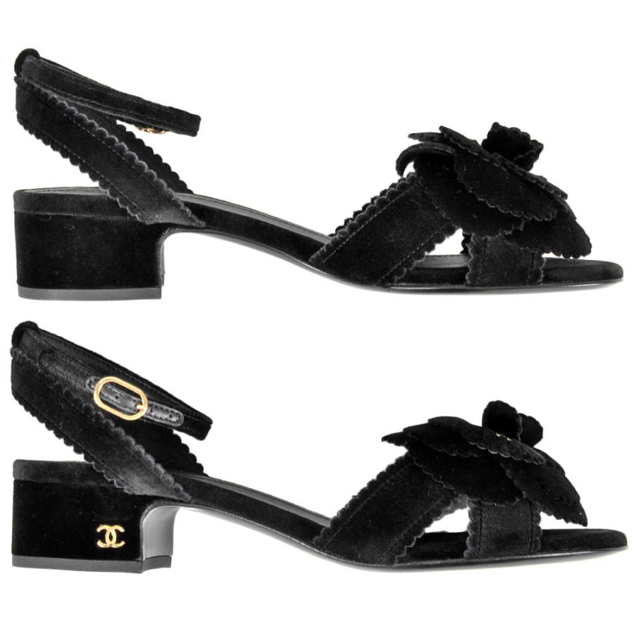 CHANEL シャネル カメリア ポインテッドトゥ サンダル