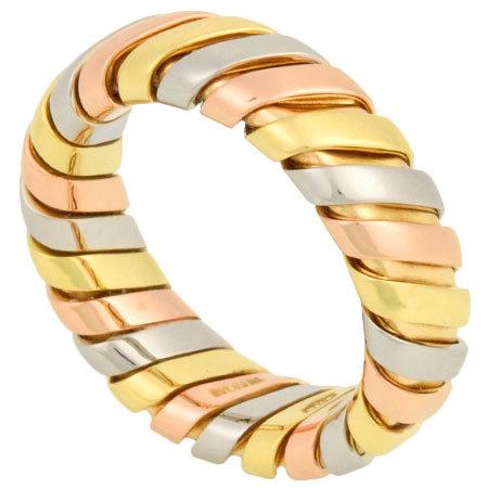 BVLGARI（ブルガリ） トゥボガス スリーカラー リング K18YG/WG/PG #10