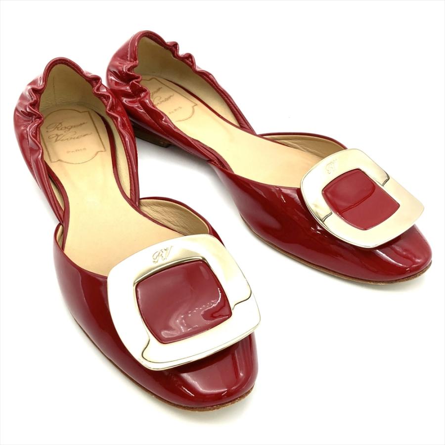 ロジェヴィヴィエ Roger vivier スクエア バレエシューズ レッド