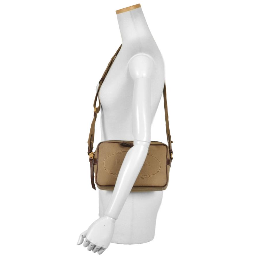PRADA（プラダ） ロゴ ショルダーバッグ ジャガード 1BH089 ベージュ