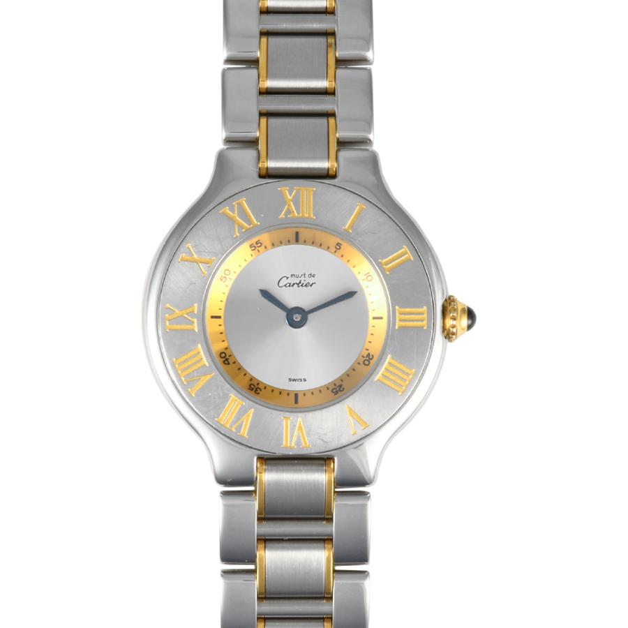Cartier カルティエ 1340 マスト21 腕時計 クォーツ シルバー文字盤 SS 