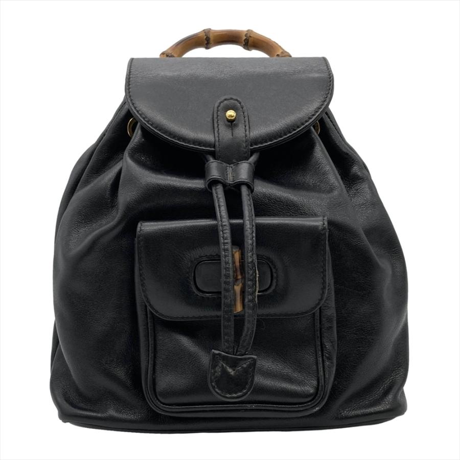 バンブー グッチ GUCCI ミニ リュック レザー 003 2058 0030 ブラック