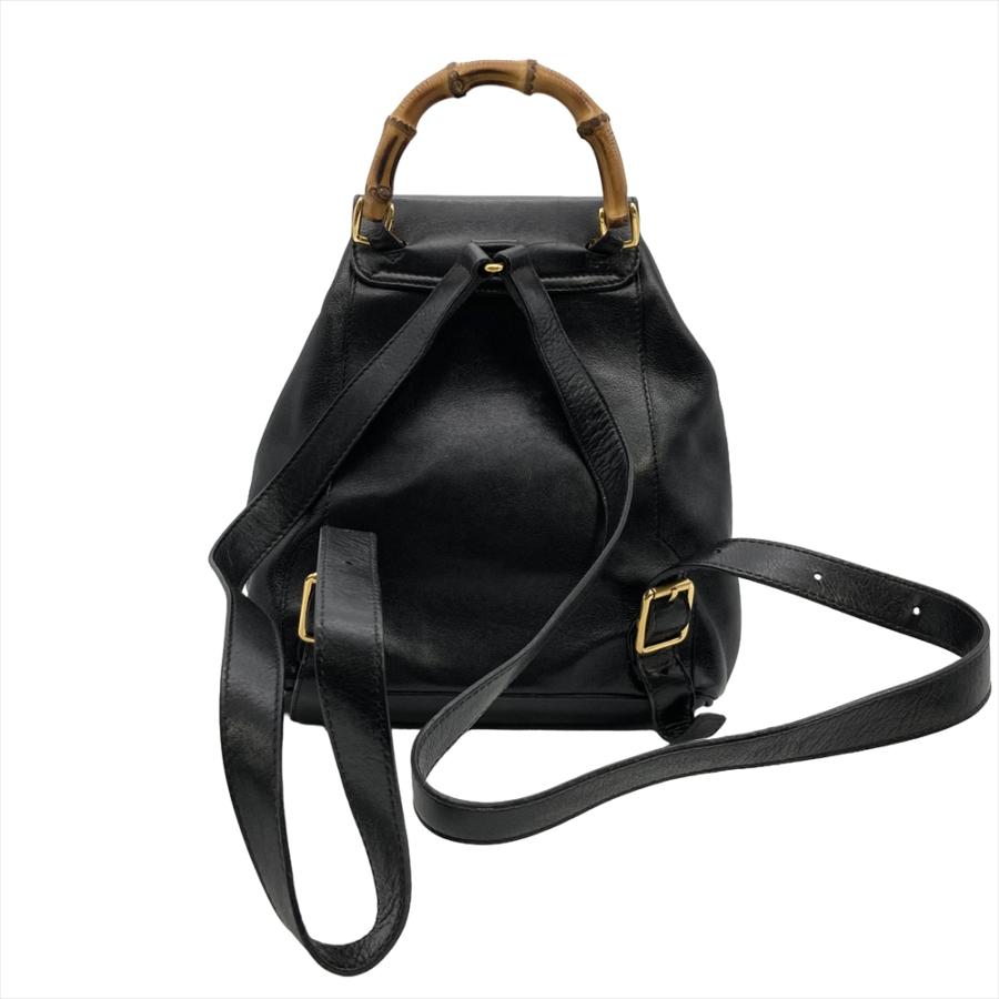 バンブー グッチ GUCCI ミニ リュック レザー 003 2058 0030 ブラック