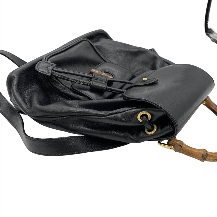 バンブー グッチ GUCCI ミニ リュック レザー 003 2058 0030 ブラック