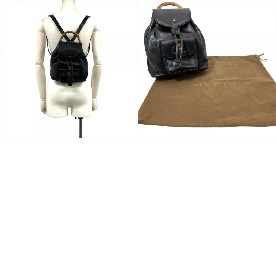 バンブー グッチ GUCCI ミニ リュック レザー 003 2058 0030 ブラック