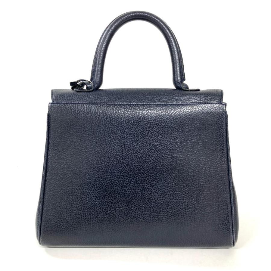 DELVAUX デルヴォー ブリヨン PM ダークネイビー デルヴォー DELVAUX ブリヨンMM ハンドバッグ ネイビー ゴールド金具