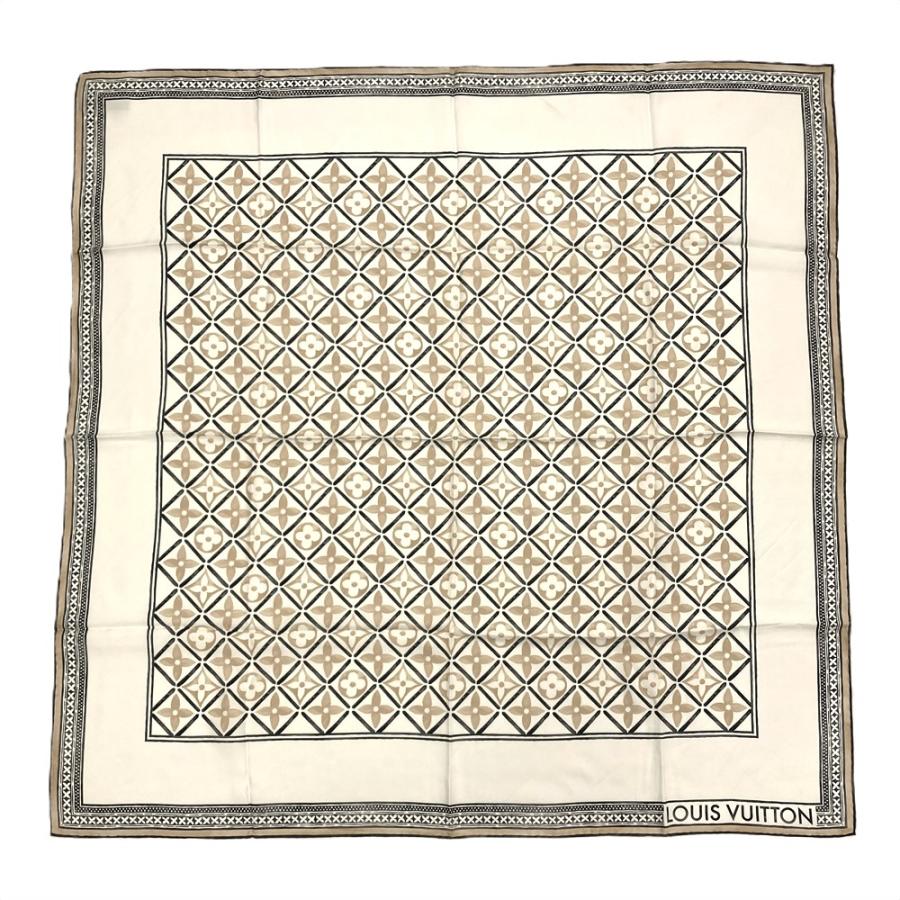 LOUIS VUITTON ストール　スカーフ　カシミヤ　フラワータイル LOUIS VUITTON（ルイ・ヴィトン） フラワータイル スカーフ シルク