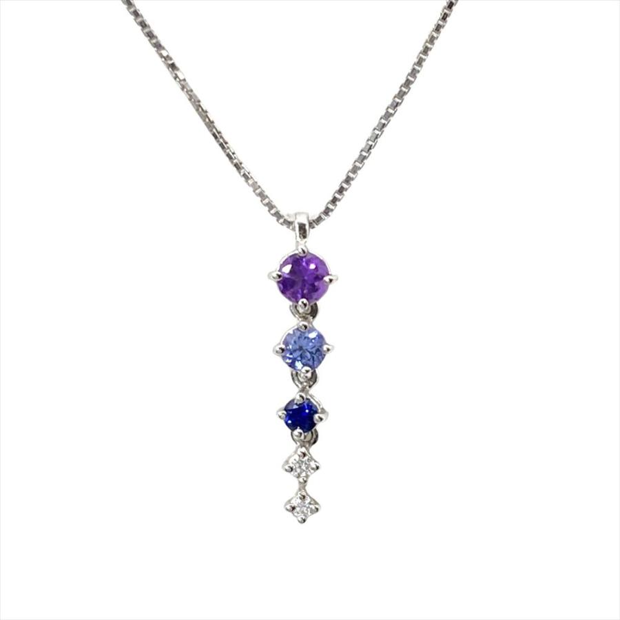 タサキ TASAKI マルチカラー ネックレス ダイヤモンド 0.02ct K18WG