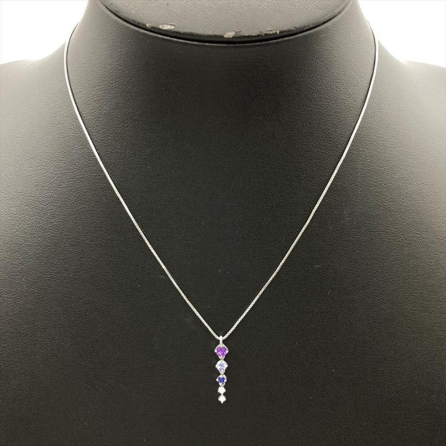 鑑別付 DEFカラー バケットダイヤモンド K18WG D0.2ct タサキ TASAKI マルチカラー ネックレス ダイヤモンド 0.02ct K18WG