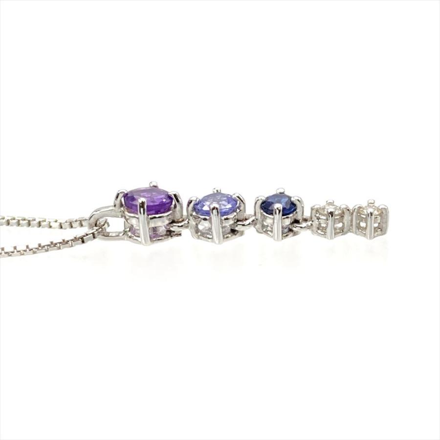タサキ TASAKI マルチカラー ネックレス ダイヤモンド 0.02ct K18WG