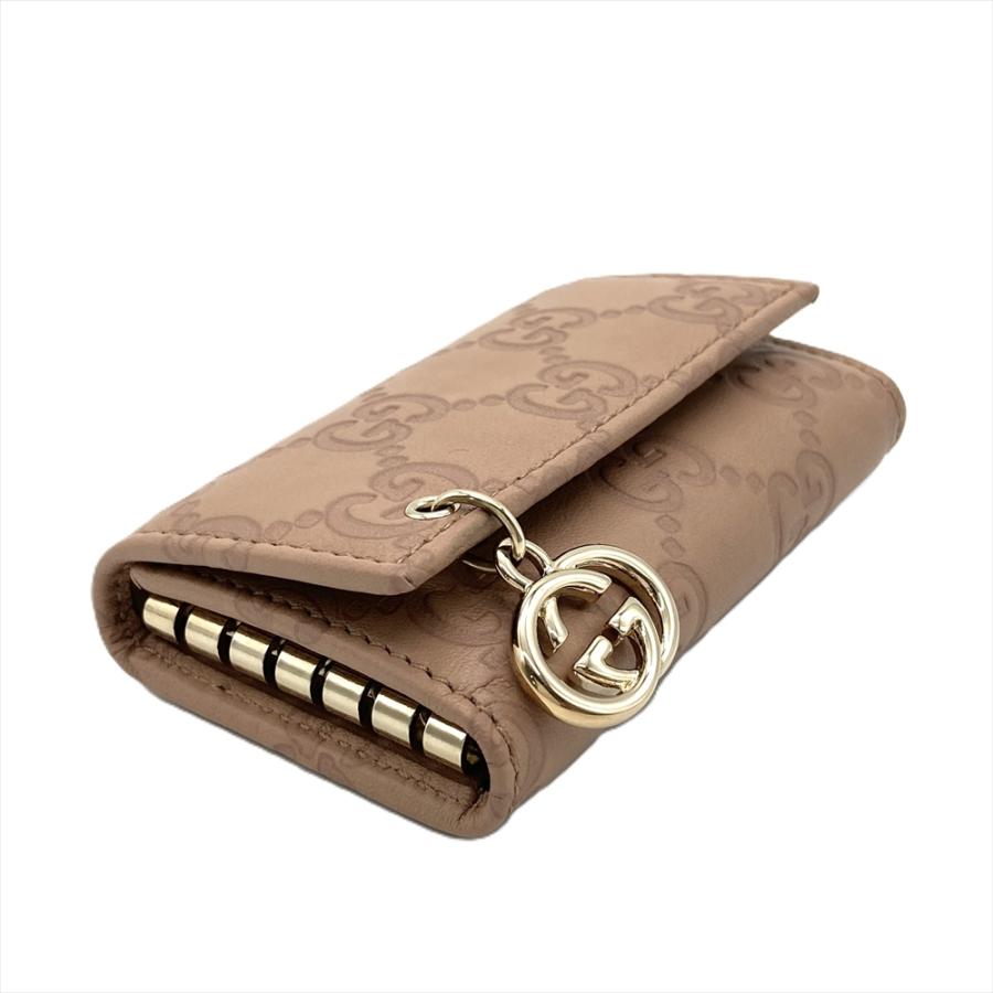 GUCCI ６連キーケース グッチ GUCCI 6連キーケース メンズ レザー ロゴ ブラック 3492