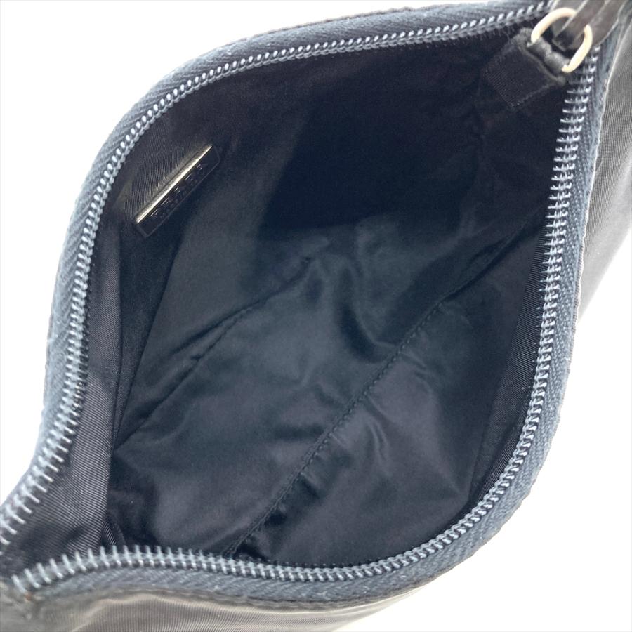 美品 PRADA プラダ　ナイロン　ゴールドハンドル ハンドバッグ　ブラック PRADA プラダ 2WAY ショルダーバッグ ナイロン レザー ブラック
