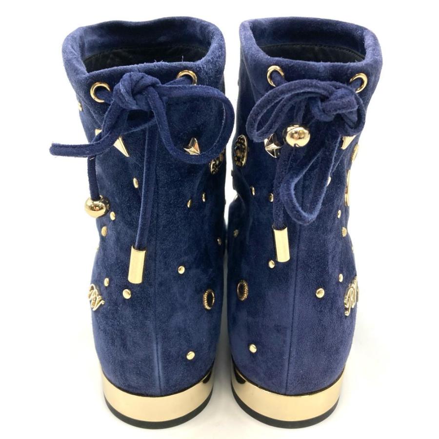 ロジェヴィヴィエ Roger vivier スタッズ ブーツ スウェード ネイビー