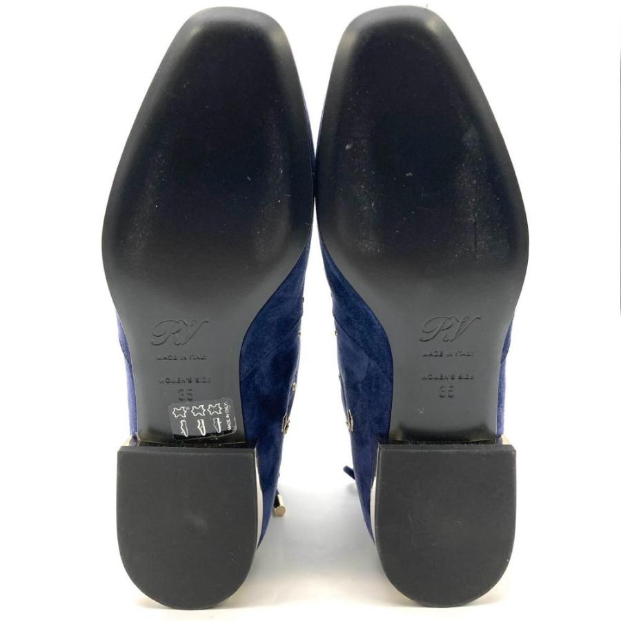 ロジェヴィヴィエ Roger vivier スタッズ ブーツ スウェード ネイビー 
