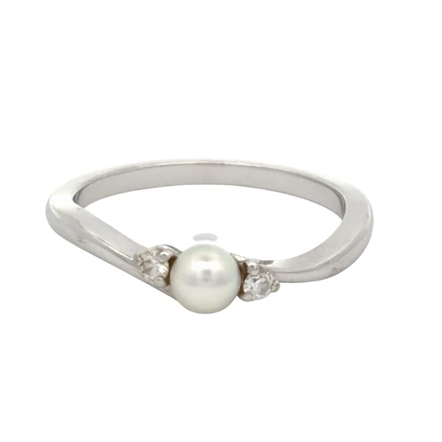 MIKIMOTO ミキモト アコヤ真珠 ベビーパール リング K18WG 11号 MIKIMOTO（ミキモト） ベビーパール リング 指輪 ダイヤモンド 約11号