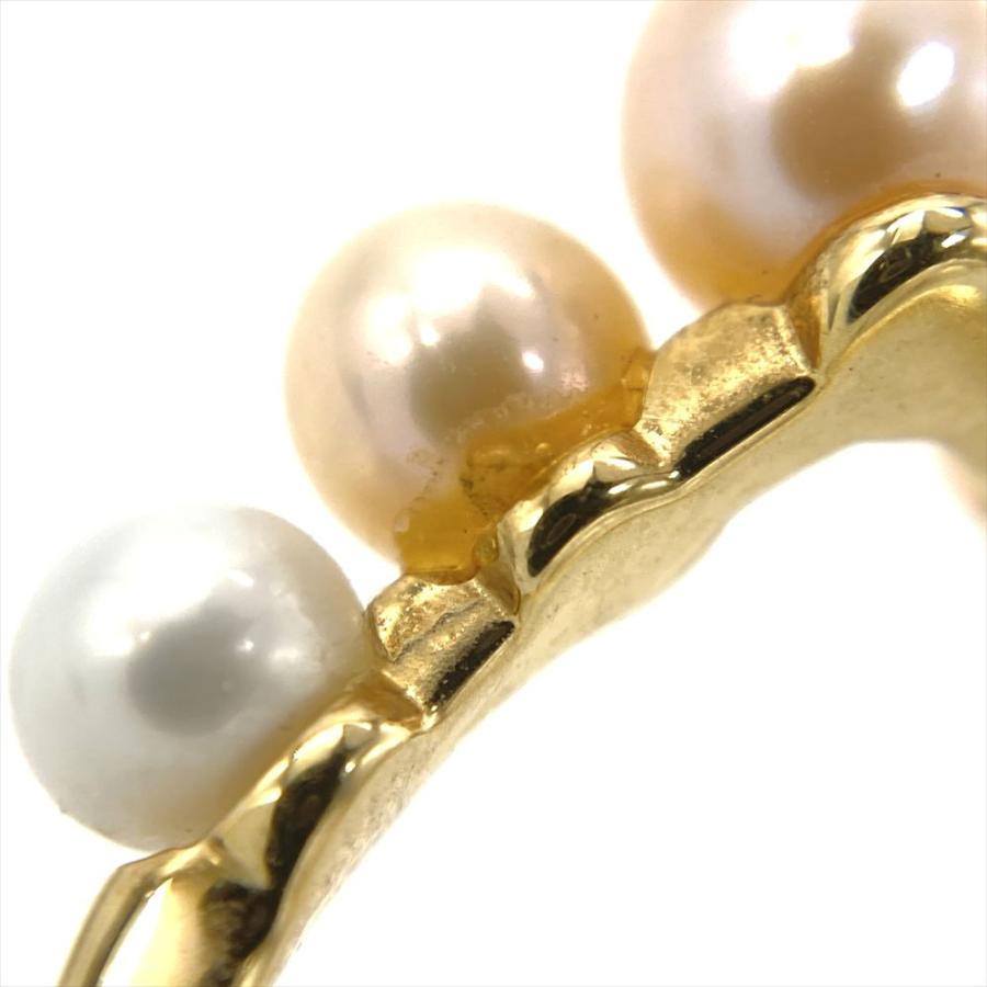 MIKIMOTO（ミキモト） ベビーパール 5P V字 リング 指輪 約10号 K18YG