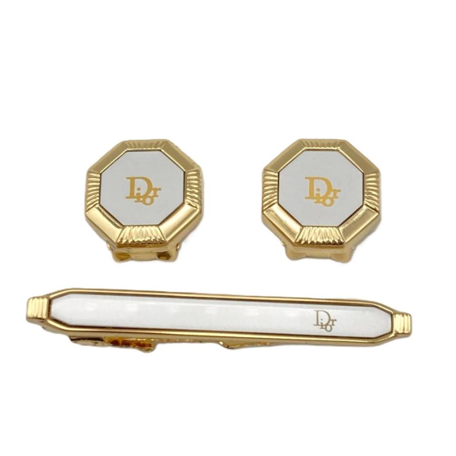 ディオール 美品 カフス ディオール Dior ロゴ カフス タイピン 3点セット ゴールド