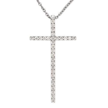 ティファニー ネックレス メトロクロス ラージ K18WG