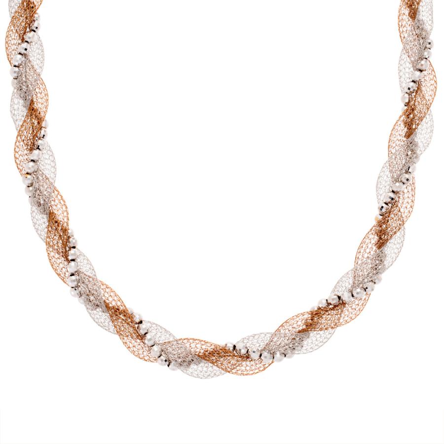 La Collana ラ・コラーナ メッシュ デザイン ネックレス K18WG 20.5g 