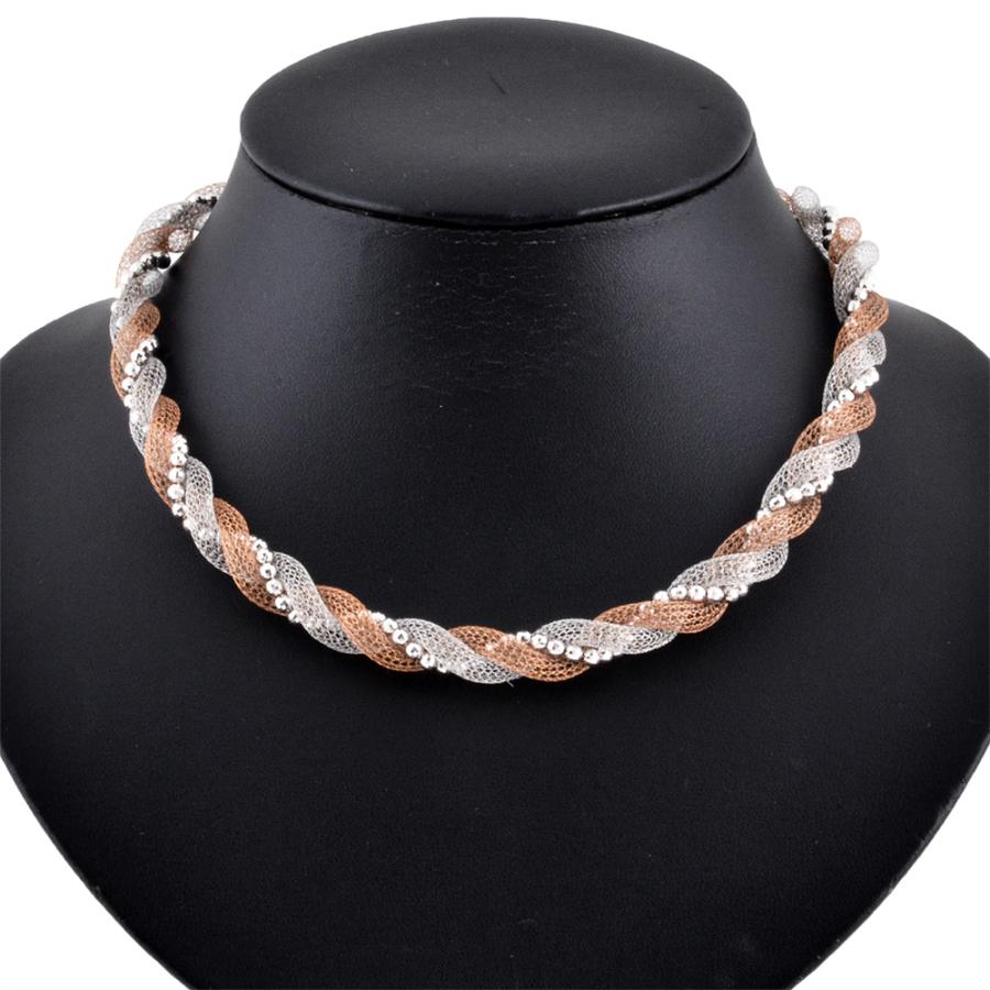 La Collana ラ・コラーナ メッシュ デザイン ネックレス K18WG 20.5g 