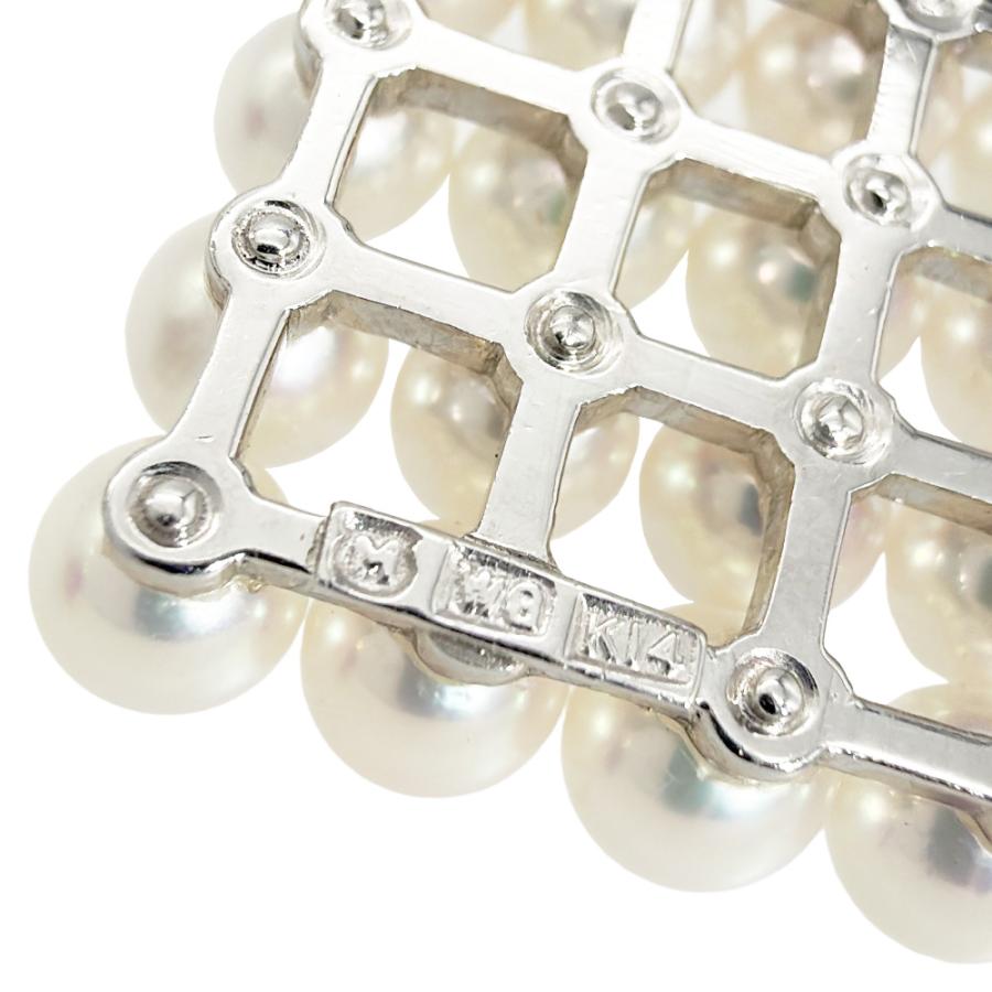 MIKIMOTO（ミキモト） スクエア ネックレス ダイヤモンド K14WG パール