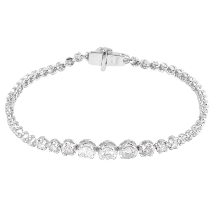 テニス ブレスレット ダイヤモンド 2.00ct Pt900 K14WG グラデーション 