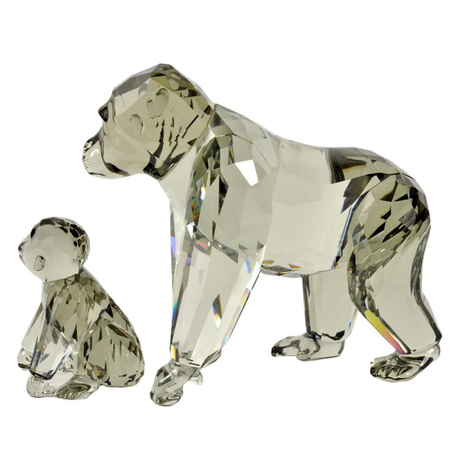 SWAROVSKI スワロフスキー クリスタル ゴリラ親子 ゴリラ 2009年 SWAROVSKI（スワロフスキー） ゴリラ 親子 オブジェ 置物 クリア 2009