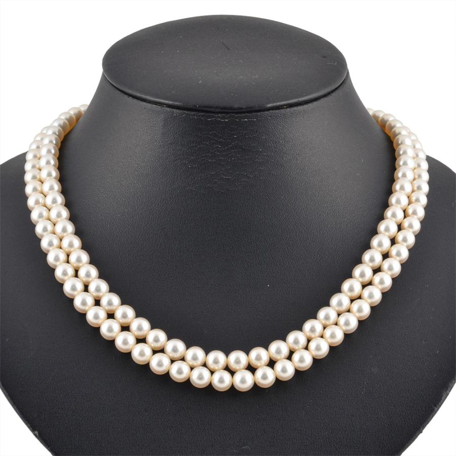 MIKIMOTO ミキモト 真珠ネックレス 真珠 連 チョーカー MIKIMOTO（ミキモト） アコヤ真珠 2連 チョーカー ネックレス ルビー