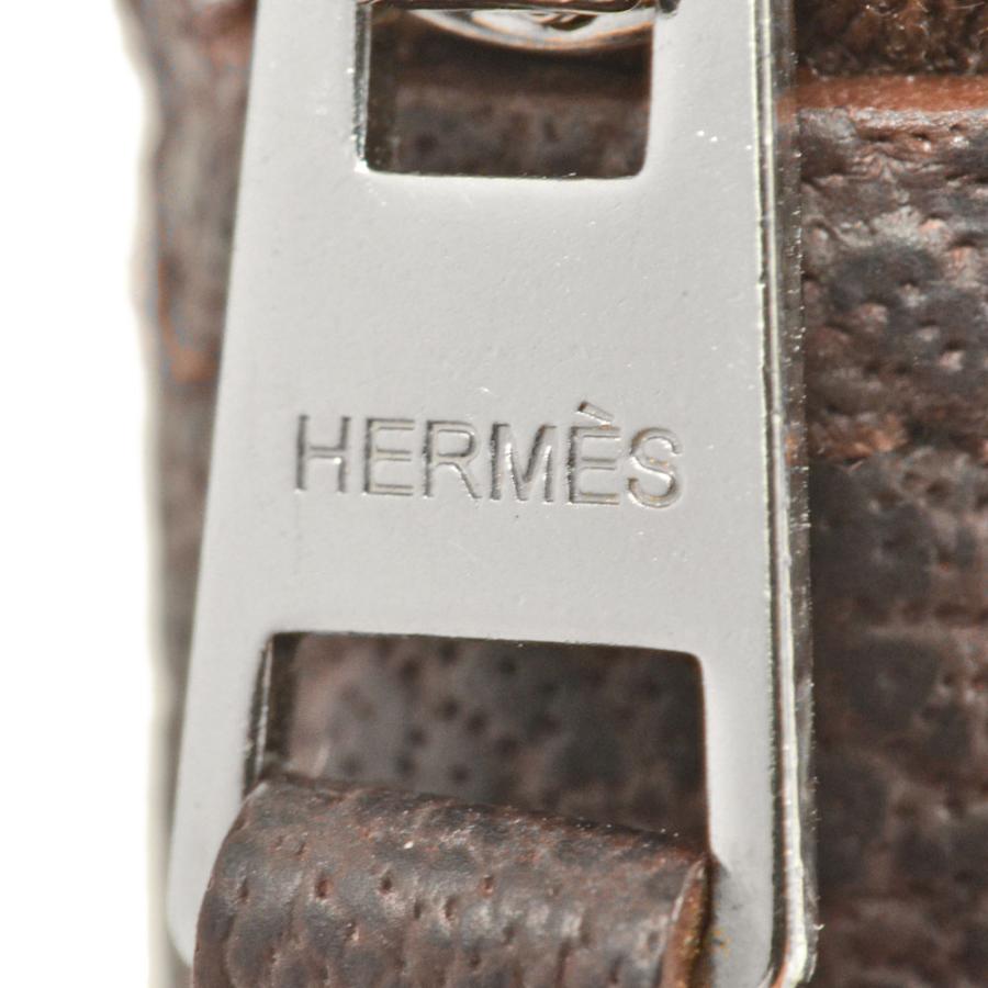 HERMES（エルメス） シルキーポップ エコバッグ ダークブラウン Hロゴ