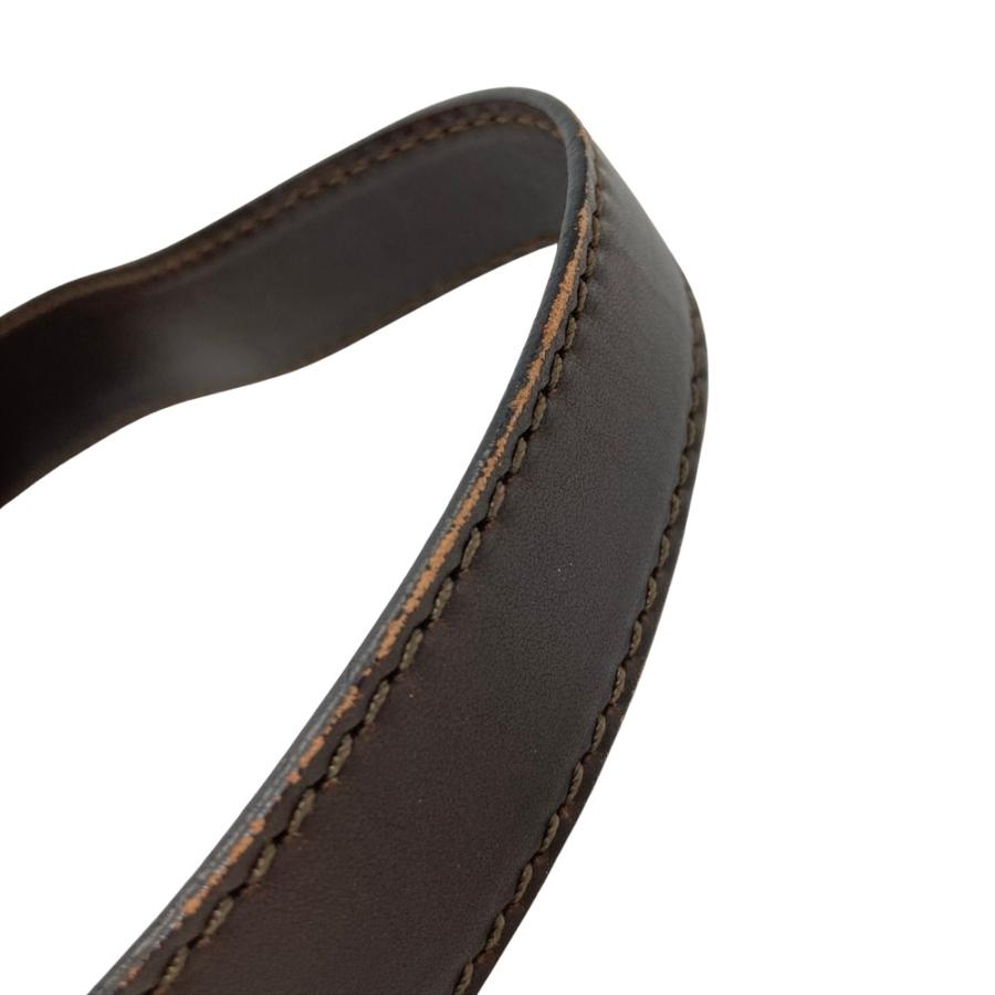 CELINE（セリーヌ） マカダム Cブラゾン ハンドバッグ レザー ブラウン